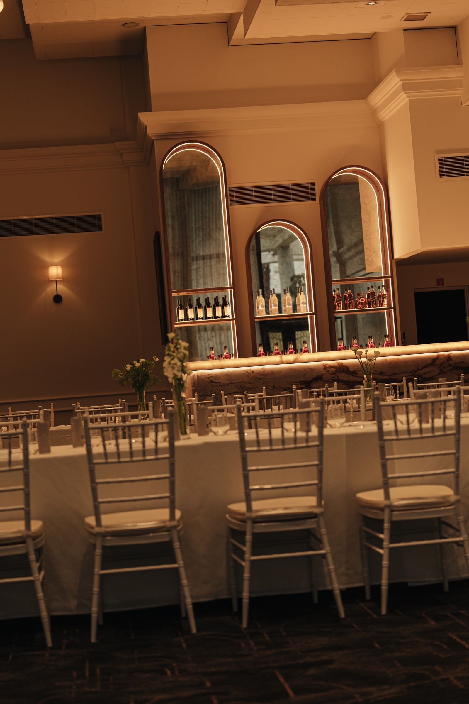 Private marble bar in the Magnolia Room at Melrose Events