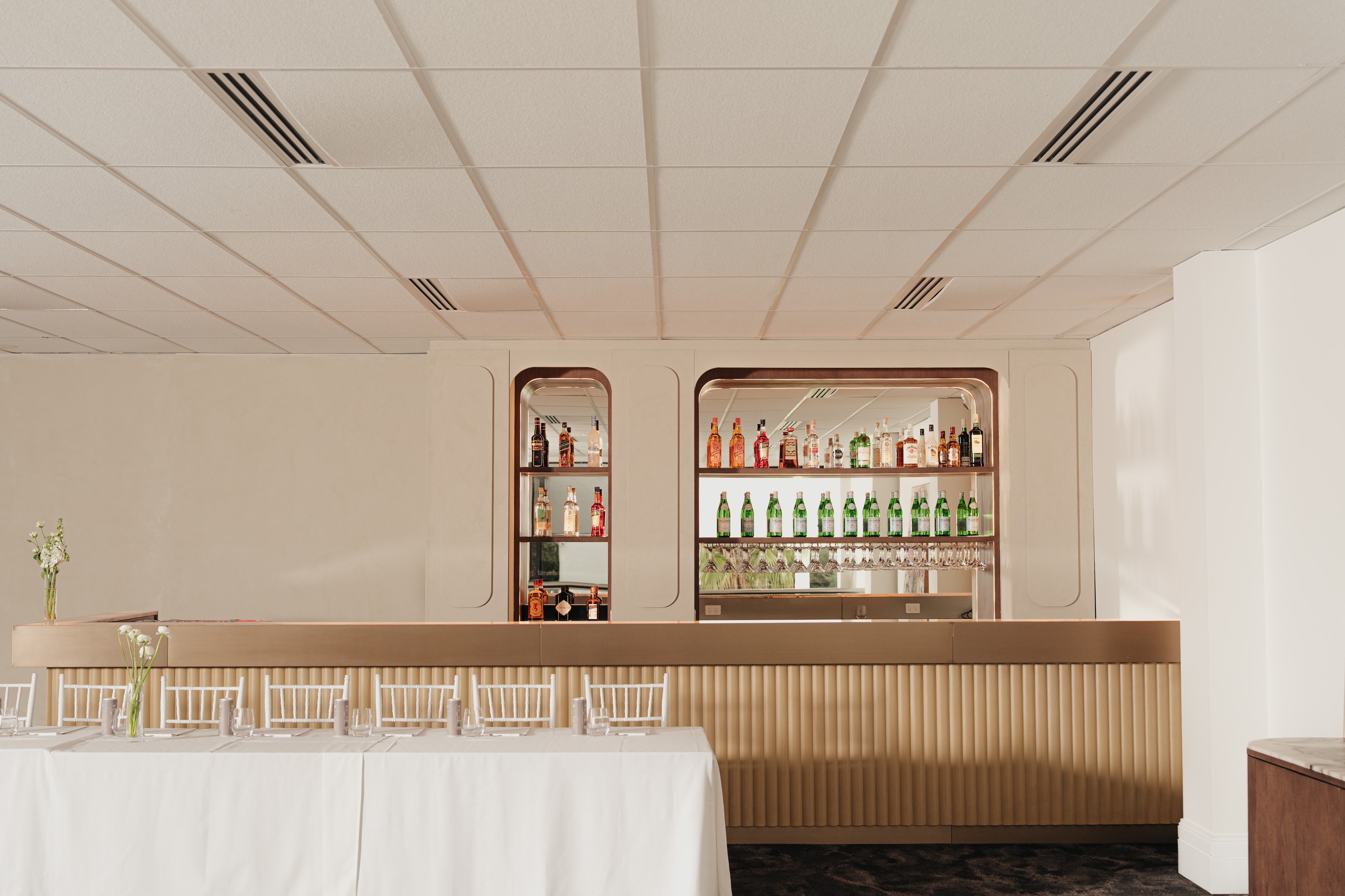 Private bar in the Grand Ballroom Mezzanine at Melrose Events