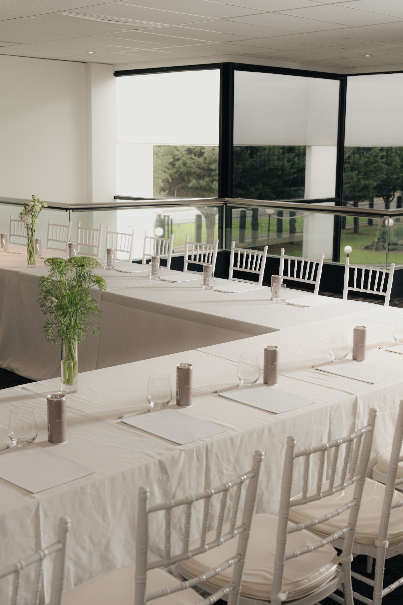 Table setting by the windows of the Grand Ballroom Mezzanine